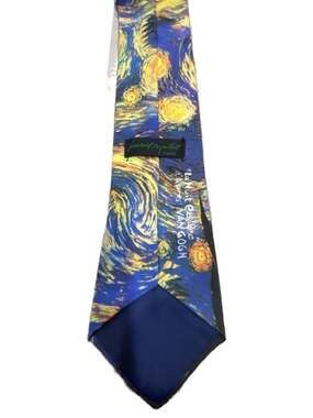 Laurent Monteil Paris The Starry Night Vincent Van Gogh Art Silk Necktie